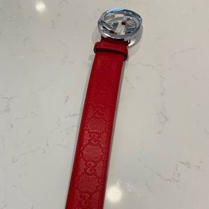Gucci Red Guccissima Leather Belt Size M great condition